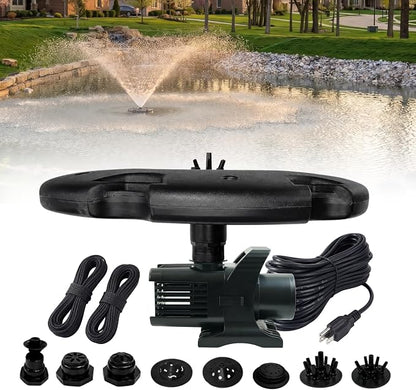Half Off Ponds 1.75 HP Floating Fountain & Aerator | 14,800 GPH output, 11 spray patterns, 100 ft cord, Energy-efficient design, Large scale aeration