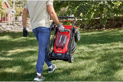 CRAFTSMAN Push Mower 15 in, 2 x 4 Ah V20 Batteries and 2 Chargers Included, Up to 45 Min of Runtime, Lightweight, Easy to Maneuver Electric Lawn Mower Cordless with Grass Bag (CMCMWP120M2)