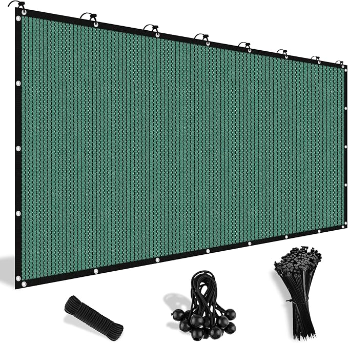 Shade&Beyond 90% Sun Shade Cloth with Grommets, 8' X 12' Pergola Shade Cover Canopy, Mesh Tarp Sun Screens for Patio, Outdoor, Garden, Backyard, Green