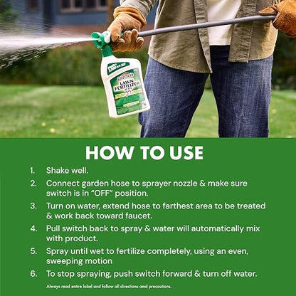 Spectracide Lawn Fertilizer 30-0-0, 3 Count, 2-in-1 Formula Boosts Overall Lawn Strength, Promotes Thick, Green Growth Without Burning