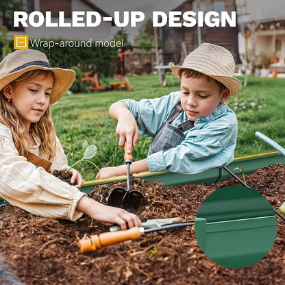 DWVO 6 x 3 x 1.5 FT Raised Garden Bed Kit, Outdoor Galvanized Flower Bed with Gloves, Large Metal Planter Box for Vegetables, Flowers, Herbs, Fruits, Green