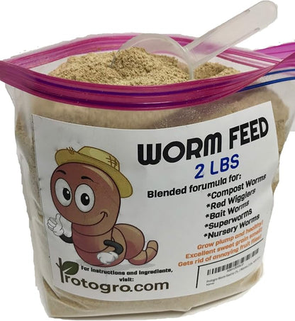 NightCrawlers, Superworms, Red Wigglers, Compost & Bait Worm Food, 2 Lbs (2 Lbs)