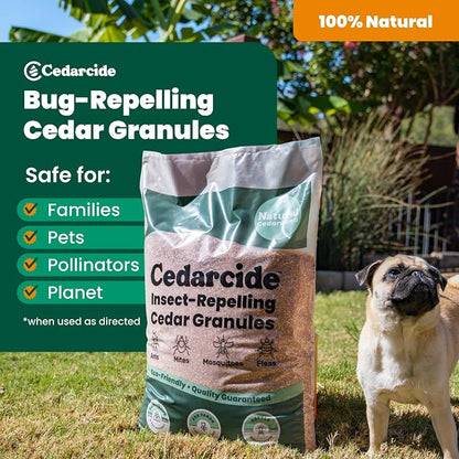 Cedarcide Lawn, Home & Garden Cedar Granules | Repels Fleas, Ticks, Ants & Mosquitoes | Smells Great, Easy to Use | 6 Bags (48 Lbs)