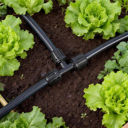 10 Pieces 1/2 Inch Drip Irrigation Tee Fittings, 1/2'' Drip Line Barbed Locked Tee Connectors for 1/2 Inch Irrigation Tubing (1/2" ID x 0.670" OD) Anti-leak 3-Way Irrigation System Parts