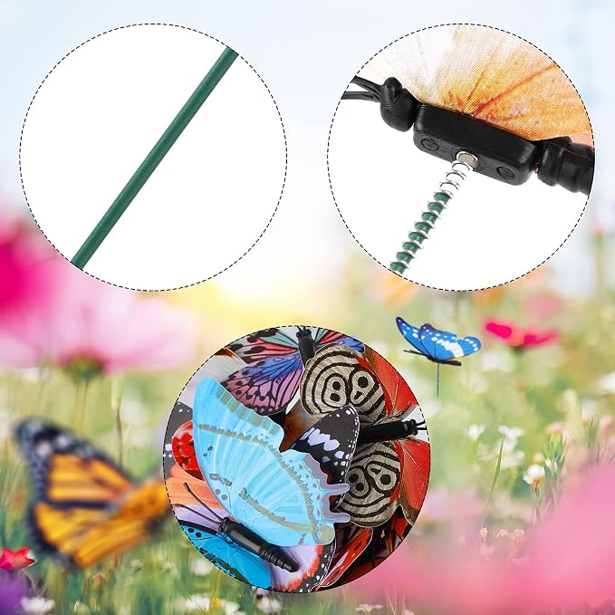 Augshy Butterfly Decorations,75 PCS Luminous Butterfly Garden Decor Stakes, Waterproof Gardening Art Butterfly Ornaments for Outdoor Yard Lawn Garden Decor