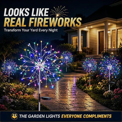 suddus Solar Garden Lights Outdoor Waterproof Decorative, 2Pack 150LED Firework Lights 8 Modes, Multicolor Solar Fairy Light for Yard, Patio, Pathway, Flowerbed Party Wedding Decor