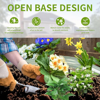 TBMLC Oval Galvanized Planter Box, Metal Raised Garden Bed - 0.8MM Thick- Ideal for Outdoor Gardening and Planting of Vegetables Flowers Fruits Succulent Plants and Others (Silver, 5X2.7X1 FT)
