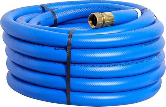 Underhill UltraMax Commercial Garden Water Hose 50 ft, Lightweight, Flexible, Anti-Kink, All Weather, 1200 psi, H10-050B, 1 Inch x 50 ft, Blue