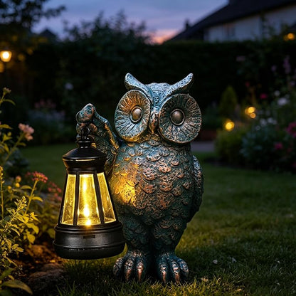 Garden Statues Outdoor, owl Figurines Decorated with Solar Lights, Unique Christmas Birthday Gifts for Moms, Grandmas, Women, Wives, Sisters
