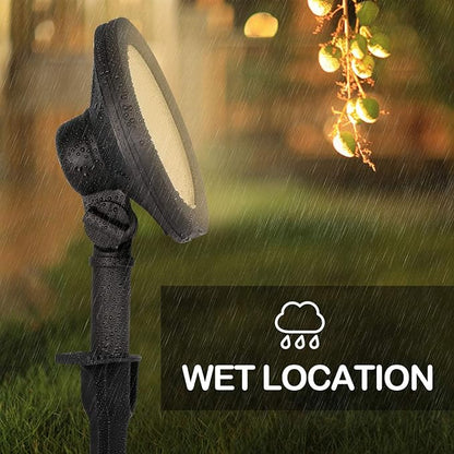 hykolity Low Voltage LED Landscape Wall Wash Light, 7.4W 430LM 12V-15V Wired Outdoor LED Spotlight, 50 Watt Equivalent Landscaping Lights for Tree Building, Die-cast Aluminum, 4 Pack