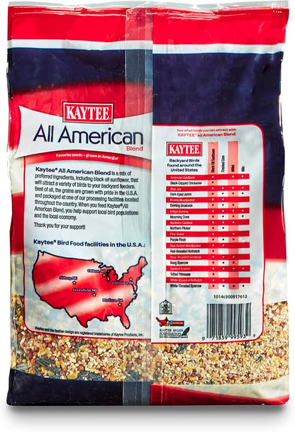 Kaytee All American Wild Bird Food Seed Blend for Cardinals, Blue Jays, Finches & Other Outdoor Wild Birds, 5 Pounds