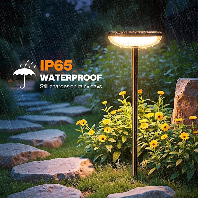 ELECLINK Solar Pathway Lights Outdoor, 2 Pack Tall Solar Garden Lights Outdoor Waterproof for Yard Flower Bed Patio Path Walkway Driveway Outside Decor Landscape Lighting