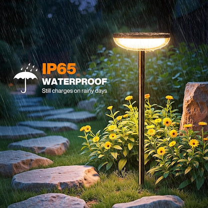 ELECLINK Solar Pathway Lights Outdoor, 2 Pack Tall Solar Garden Lights Outdoor Waterproof for Yard Flower Bed Patio Path Walkway Driveway Outside Decor Landscape Lighting
