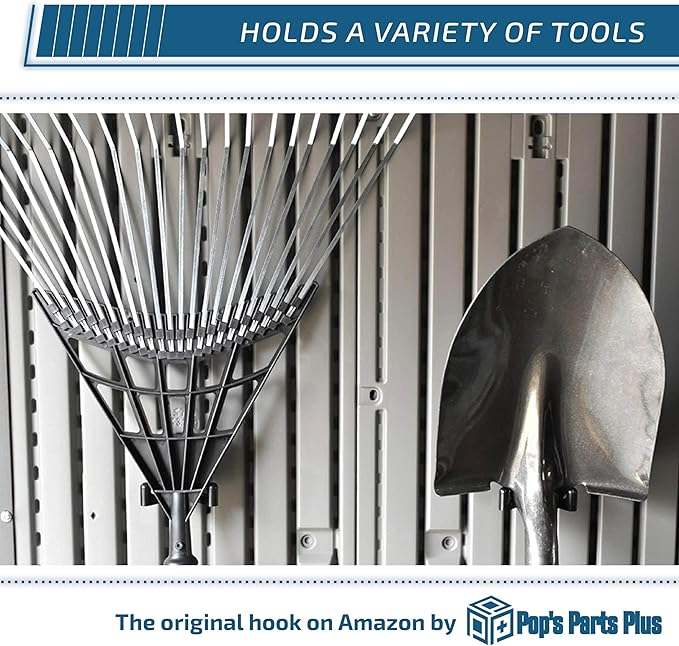 Pop's Parts Plus Tool Hook for Lifetime Shed Original Lifetime Shed Accessories Hook on Amazon, Check Description for Compatible Models! (Does NOT Work on Horizontal Siding Sheds) (Pack of 5)