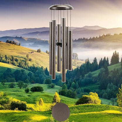 Wind-Chimes-Outdoor-Large-Decor, Deep Tone Soothing Melodic Tones Windchimes, Wind Chimes for Outside, Memorial Wind Chime Best Gift for Mom Women Grandma Neighbors（40" Brown）
