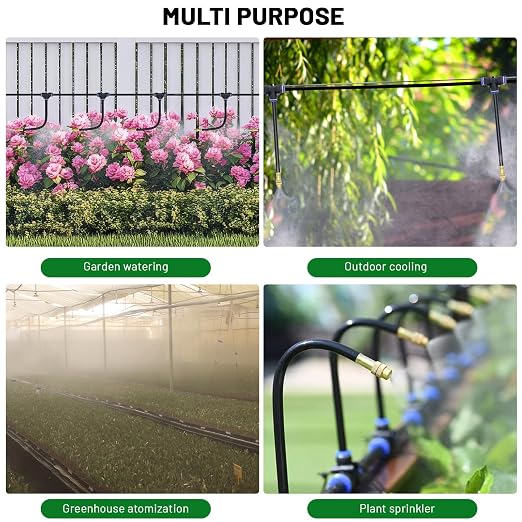 Thiswing 360° Adjustable Drip Irrigation System - 200 FT Garden Watering Kit with 40 Nozzles, 5/16" Flexible Tubing, Raised Bed Sprinkler & Garden Mister for Yard, Lawn, Vegetables, Potted Plants