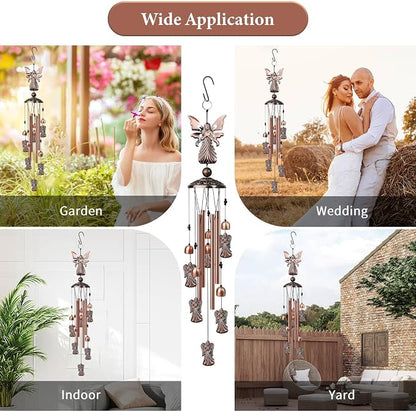 35" Angel Wind Chimes Outdoor Angel Gifts for Women/Men/Mom/Grandma Birthday Gifts Memorial Gift Metal WindChimes for Outside/Indoors, Home, Lawn, Porch, Patio, Garden Decor, Yard Decorations