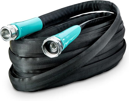 Lightweight Garden Hose 700008 (25 ft x ⅝ in), Portable Hose for Car Washing & Home Cleaning, Kink-Free, Built with Ballistic Nylon with Aluminum Couplings & Swivel Grips, by New England Garden Tools
