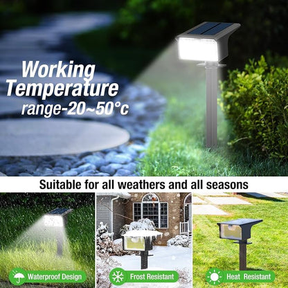 nipify 2 Pack 62 LED Solar Spot Lights Outdoor Motion Sensor with 3 Modes | 2-in-1, Auto ON/OFF, Solar Powered, Waterproof Landscape Spotlights for Outside Yard Wall Garden, Cool White