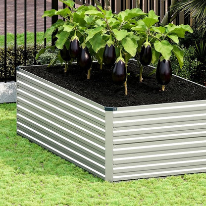 Vengarus 6x3x2ft Galvanized Raised Garden Bed,Metal Raised Beds Kit Silver | 2FT Deep Root Elevated Garden Planter Box, Corrugated Steel, Open Bottom, Rustproof All Weather, Large Vegetable Flower Bed