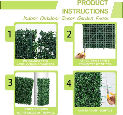 AOKIIE 48"x120" Artificial Grass Roll Wall, UV-Anti Boxwood for Outdoor | Grass Wall Panels UV-Anti & Weatherproof Boxwood Hedge, Privacy Greenery Screen for Outdoor Patio, Garden Fence Backdrop