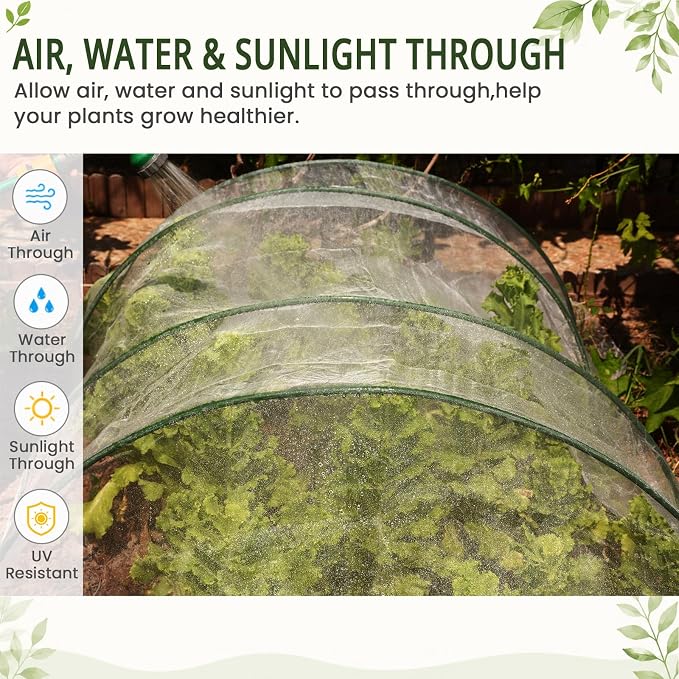 6.5x12Ft Garden Netting, Fine Mesh Insect Netting for Plant Protection, Mosquito Bug Bird Barrier Mesh Cover for Vegetables Fruits Flowers Raised Beds