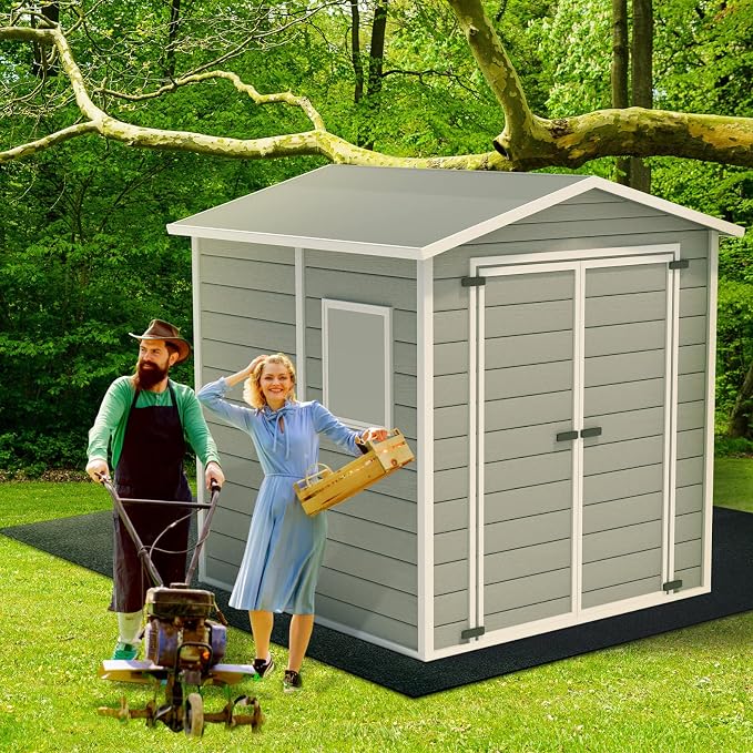 Haull Shed Floor Mat 6 x 4 ft Outdoor Waterproof Nonslip Durable Storage Sheds Protector Rug for Carport Patio Garage Garden Spring Summer Outdoor, Storage Shed Not Included