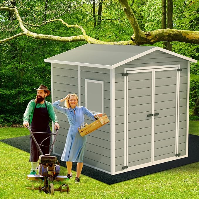 Haull 2 Pcs 6 x 4 ft Outdoor Storage Shed Floor Mat Waterproof Carport Storage shed mat Non Slip Patio Furniture Mat for Protect