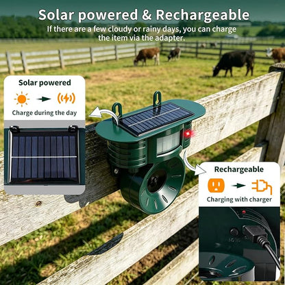 Ultrasonic Bird Repellent Devices Outdoor, Squirrel & Pigeon & Woodpecker Repellent, Solar Powered, IP 65 Waterproof, Motion Sensor, Bird Deterrents for Outside for Patio Farm Yard Orchard, 2 Pack