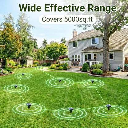 Solar Powered Mole Repeller Gopher Deterrent Outdoor Groundhog Repellent Ultrasonic Snake Armadillo Repeller Waterproof Effective for Yard Lawn Garden (8, Dark Green)