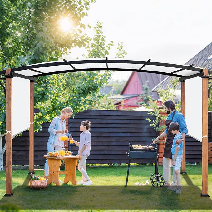 Universal Waterproof Pergola Canopy Shade Cover Replacement - 17'x6.8' Outdoor Sun Shades Canopy Top for Patio Gazebo Deck Balcony Porch, Cover Only Cover (White)