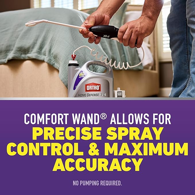 Ortho Home Defense Max Bed Bug, Flea and Tick Killer with Comfort Wand - Ready To Use Insect Spray for Home, Kills Bed Bug Eggs, Fleas & Ticks, 1 gal.