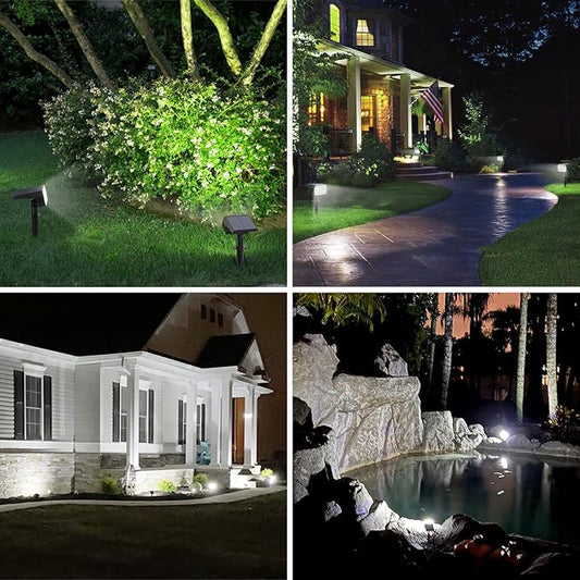 WELALO Solar Spot Lights Outdoor, [10 Pack/65 LED/3 Modes] Solar Landscape Spotlights, Solar Powered Security Lights, IP68 Waterproof Wall Lights for Outsides Walkway Yard Garden Driveway(Cool White)
