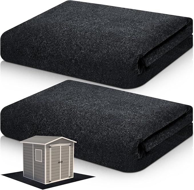 Haull 2 Pcs 6.2 x 6.2 ft Outdoor Storage Shed Floor Mat Waterproof Carport Storage shed mat Non Slip Patio Furniture Mat for Protect