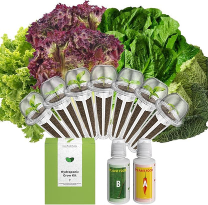 inbloom Salad Romaine Lettuce Seed Pod Kit for AeroGarden, Ahopegarden Hydroponics Growing System, 7-Pods (350+ Seeds, Include American Fast, Parris Island, Buttercrunch, Red Romaine Lettuce)