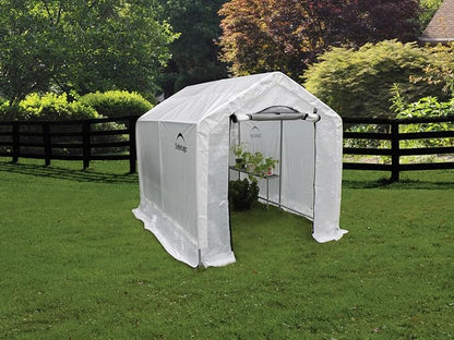 ShelterLogic 6' x 8' x 6.5' GrowIT Greenhouse Peak Roof Style Backyard Grow House with Integrated Shelving