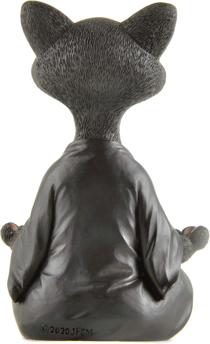 Meditating Happy Cat Statue – Zen Mindfulness Decor for Cat Lovers