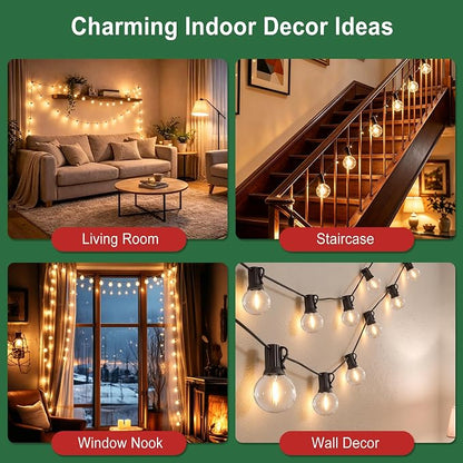 LED Outdoor-String-Lights with Remote 75FT Waterproof Patio lights for Yard | 1FT Bulbs Apart, Dimmable Edison lights String, Connectable Patio Lights with Remote,Timer, 3 Modes for Backyard, Bistro