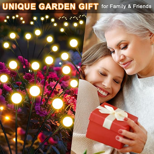 NBQQ Solar Garden Lights,8 Pack Solar Firefly Lights,Solar Lights Outdoor Decorative,Sway by Wind, High Flexibility Iron Wire & Heavy Bulb Base,Yard Patio Pathway Lawn(Warm White, 8 Pack)