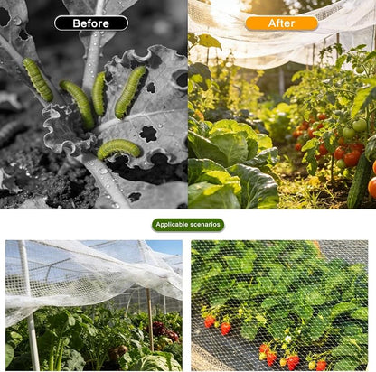 Garden Netting & Plant Netting, 4'x10' Fine Mesh Plant Protection Barrier, Garden Net Covers for Raised Beds, Mesh Fencing & Tree Net Bags, Protect Vegetables, Fruits, Plants & Flowers
