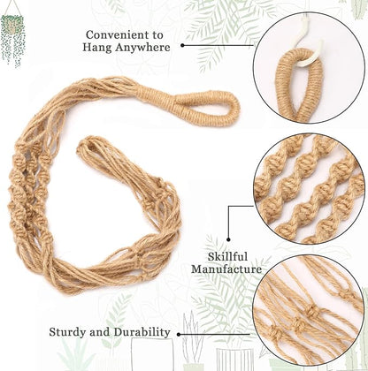 Augshy 27 Inch Macrame Plant Hanger, 2 Packs Plant Hangers with Hooks, Hanging Planter for Indoor Plants Decorative Macrame Pot Hanger for Home Decor