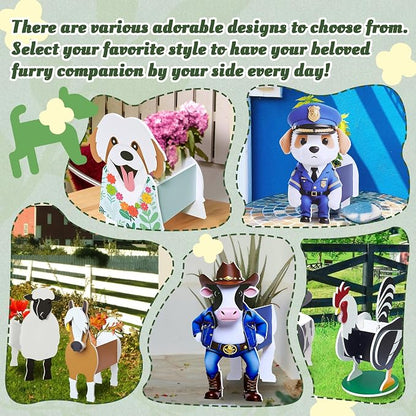 Shih Tzu Planter, Cute Animal Shape Flower Planters, Plant Pots for Indoor/Outdoor Garden Decor, Unique Gifts/Souvenirs for Pet Lovers (Hawaiian-Style Shih Tzu)