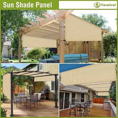8' × 31' Pergola Shade Cover Universal Replacement Canopy Cover Outdoor Durable Fabric Sun Shade Cloth for Deck Patio Porch Backyard Gazebo with Grommets & Weighted Rods, Sand