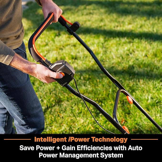 LawnMaster CLMF4819X 19-inch Brushless Cordless Lawn Mower with 2X24V MAX 4.0Ah Battery and a Dual Charger 6 Cutting Position
