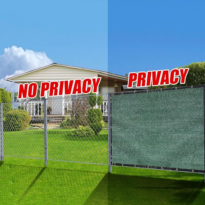 Green 5FT X 50FT Outdoor Privacy Screen Fence & Mesh Shade Net Cover, Ideal for Garden and Backyard - Enhances Privacy for Fencing & Chain Link, Perfect for Patio Privacy Wall, Slats，Freestanding