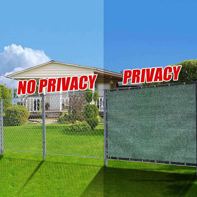 Green 6FT X 50FT Outdoor Privacy Screen Fence & Mesh Shade Net Cover, Ideal for Garden and Backyard - Enhances Privacy for Fencing & Chain Link, Perfect for Patio Privacy Wall, Slats，Freestanding