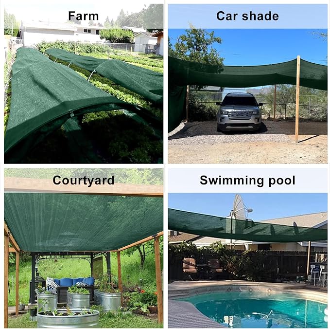 LOVE STORY 3x6FT 70% Dark Green Shade Cloth Sun Shade Net with Grommets Sunblock Net Mesh Tarp for Garden,Plants Cover,Greenhouse and Patio