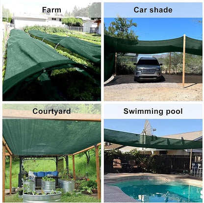 LOVE STORY 12x20FT 55% Dark Green Shade Cloth Sun Shade Net with Grommets Sunblock Net Mesh Tarp for Garden,Plants Cover,Greenhouse and Patio