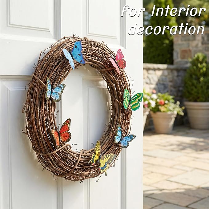 30PCS Butterfly Decor Outdoor Butterfly Garden Stakes for Garden Decor | 3D Waterproof Colorful Artificial Butterflies Picks for Crafts Flower Arrangements Outdoor Indoor Spring