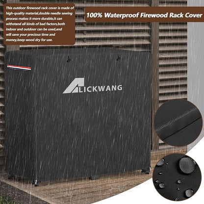 34Inch Firewood Rack Cover,Heavy Duty 600D Waterproof Outdoor Firewood Storage Rack Cover, All Weather Protection Firewood Rack Cover.14 D x 34" W x 31" H.Black(Cover Only)